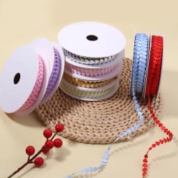 20yards/Roll 0.8 cm Wide Heart-Shaped Floral Pattern Gift Ribbon Suitable for Apparel Decoration Valentine's Day Packaging