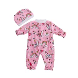 Doll Clothes for 17 Inch Dolls Overalls New Born Baby Doll Outfit with Hat Fit 40-43cm Doll Girl Accessories Gift