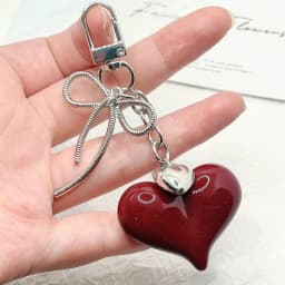 Fashionable Keychain Handmade Key Knot Keyring Heart Bag Pendant Versatile Phone Charm Hanging Accessory Gift