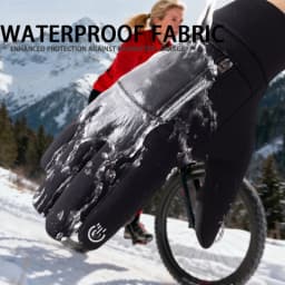 L●Mirror Winter Flip Open Two Finger Gloves Men Women Warm Touch Screen Windproof Waterproof Outdoor Gloves for Cycling Skiing