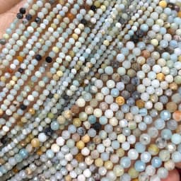 2 3 4MM Faceted Stone Beads Natural Apatite Agate Jade Amethyst Tourmaline Round Spacer Beads for Jewelry Making Diy Bracelet