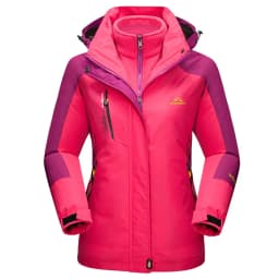 TACVASEN Womens 3 in 1 Winter Fleece Jacket Waterproof Ski Snowboard Jackets Work Rain Coat Outdoor Windbreaker Female Parka
