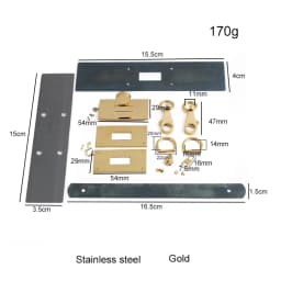 1/5Sets Stainless Steel Metal Rectangle Hanger Clasp Locks For DIY Craft Handbags Purse Bags Belt Buckles Hardware Accessories