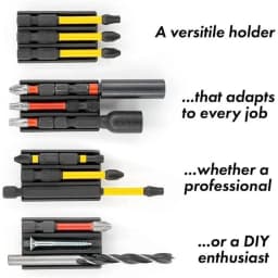 Rafford 3-Slot Magnetic Bit Holder — Self-Adhesive Screwdriver Bit Organizer for Power Drills and Metal Surfaces