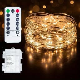 50-300LED Fairy Lights Battery Operated Twinkle String Lights, Copper Wire Dimmable Firefly Lights with Remote Control Timer