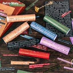4 sheets Vintage English Text Label Stickers DIY Collage Junk Journal Scrapbook Supplies Decor Memo Sticker School Stationery