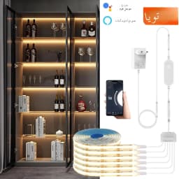 Smart TUYA COB LED Strip Light 1-6PCS Set Group Lighting Support Alexa Echo Plus Google Assistant APP Voice Control For Cabinet