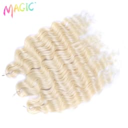 Magic 24Inch 3PCS Loose Wave Synthetic Crochet Hair Bundles Copper Red Heat Resistant Hair Extensions For Women Braiding Styling