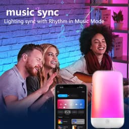 Smart Touch Bedside Table Lamp Dimmable RGB Bluetooth LED Night Light Rechargeable Kids Desk Lamp Camping Room Atmosphere Decor