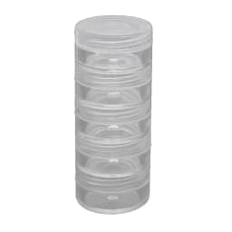 1 Set 5 Layer Cylinder Stackable Bead Containers Plastic Round Clear Storage Jar Box for Beads Buttons Crafts Small Item