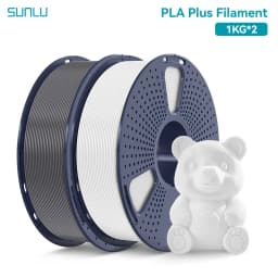 SUNLU 2Roll PLA Plus/Clear Filament 1.75mm +/- 0.02 mm 1kg Spool (2.2lbs) Neatly Arranged No Knot Filament Fit Most FDM Printer