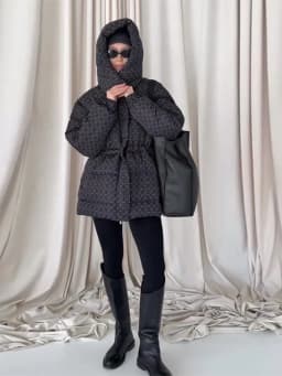 Fashion Printed 2026 Women's Winter Down Jacket With Hood Zipper Slim Long Sleeve Warm Thicken Quilted Padded Jackets Outerwears