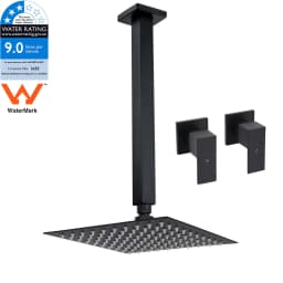 **Sydney Stock** KYLINS Brushed Gold Gun Metal Chrome Black 8-16'' Rain Shower Head Set Ceiling Arm Mixer Taps WELS WATERMARK