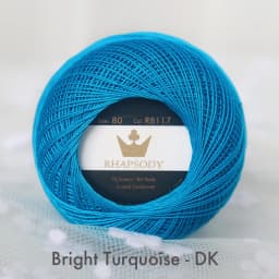 Rhapsody Premium Size 80 Cotton Crochet Thread 100% Egyptian Mercerized Singed 13 Colors 10G Tatting Needlepoint Bobbin Lace