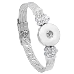 Wholesale 18mm Snap Bracelets High Quality Metal Silver Color Snap Button Bracelet Bangle Adjustable Chain Bracelets