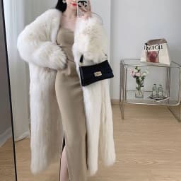 Eco-Friendly Long Fur Coat Women's Winter Fashionable Young Style High-End Brand Warm Windproof Color Loose Fit
