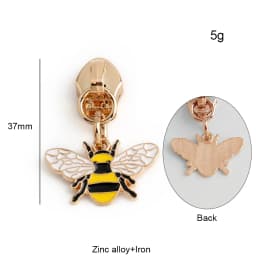 10/30/100PCS Cute Enamel Bee Sunflower Cherry 5# Zipper Puller Slider Heads For Tape Purse Bags Hangbag Charm Gift Accessories