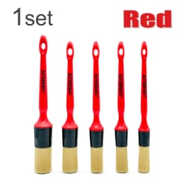 AUTOBRIGHT Car Wash Brush Set 5pcs Cleaning Red Brush Set Air-conditioning Outlet Super Soft Bristle Interior Detail Brush Tools