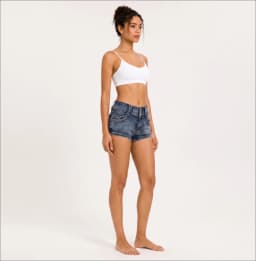 Women 3 Button Fly Retro Washed Denim Shorts Low Waist Slim Fit Ultra Short Hot Pants Wrapped Hip Retro Sexy Cute Mini Shorts