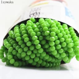 Isywaka Solid Army Green Colors 4*6mm 50pcs Rondelle Austria Faceted Crystal Glass Beads Loose Spacer Round Beads Jewelry Making