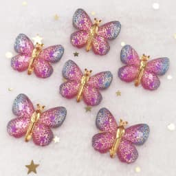 Resin Shiny Colorful Crystal Butterflies Flatback Rhinestone 1 Hole Appliques Ornaments 10pcs Home Figurines decor Crafts