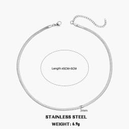 Hot Classic Unisex Flat Snake Chain Choker Necklace For Women Stainless Steel Herringbone Gold Silver Color Fashion Jewelry Gift
