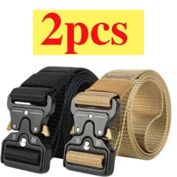 Tactical Belt Men's Multi-Functional Military Fan Canvas Belt Outdoor Artificial Nylon Training Belt 2 Pieces