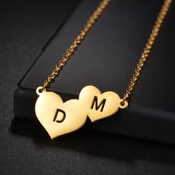 Atoztide Personalized Custom Name Necklaces for Women Double Initials Letters Pendant Stainless Steel Link Chain Jewelry Gift