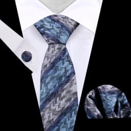 Business Tie For Men Set Necktie Cufflink Classic Handkerchief Suit For Wedding High Quality Stripe Tie Set Formal Gravata Gift