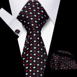 Men Business Tie Set Classic Plaid Dot Necktie Cufflinks Stripe Handkerchief For Wedding High Quality Formal Gravata Accessories