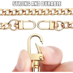 Purse Chain Strap Flat Chain Strap Handbag Chains with Metal Buckles for Wallet Purse Bags Replacement Strap