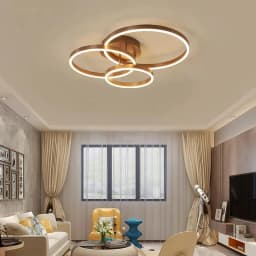Nordic Creative Led Circle Chandeliers Bedroom Living Dining Room Lighting Chandelier Golden Brown Glossy Lamp Home Indoor Lamps