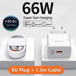 66W 6A Super Fast Charger For Huawei Mate 40 50 60 P50 P60 Nova 12i 13i Pro HONOR 200 Lite X8 X9 Type C USB Quick Charging Cable