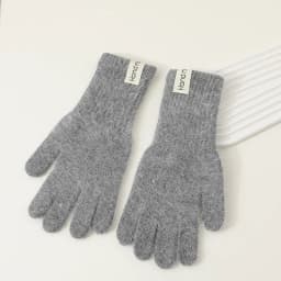 27CM Women Autumn Winter Keep Warm Long Knitted Yarn Gloves Elasticity Solid Simple Style Multicolor Imitation Rabbit Hair Cute