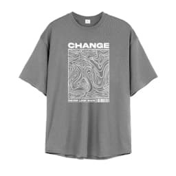 Change Never Look Back Print Oversized T-Shirt Gym Bodybuilding Muscle Short Sleeve Tops Mens Sport Fitness Mesh Quick Dry Shirt