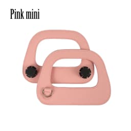 Tanqu Edge Painting Silver Metal D Buckle Mini Oblong Leather Handle for O Bag Mini O Chic Handbag