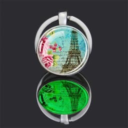 Luminous Eiffel Tower Keychains Two-Side Glass Pendant Key Chain France Paris Eiffel Tower Glow in The Dark Keyring Travel Gifts