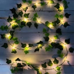 200cM20LED Green Leaf Fake Plants String Light Battery Powered Waterproof Fairy String Light for Wall House ChristmasDecorations