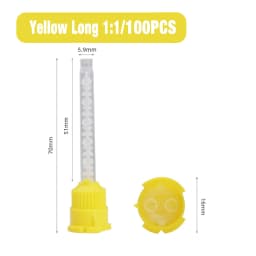 50/100PCS Dental Mixing Tips 1:1 Dental Silicone Tips Printing Gun Mixing Tips Dental Materials Dental Supplies Mixing Tube