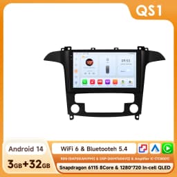 Hizpo 9" 2 Din Android Auto Radio for Ford S-Max S Max 2007 - 2015 Auto AC CarPlay 4G Car Multimedia GPS 2 Din Autoradio 6115 RDS