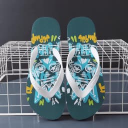 Hawaii Print Slippers Men Flip Flops Beach Sandals Non-Slip Flat Shoes Casual Slipper Indoor House Shoes for Men Outdoor Slides