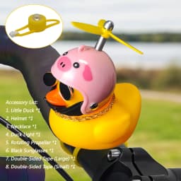Bicycle Bell Yellow Duck Cartoon Little Yellow Ducks Helmet Head Light Shining Duck Bicycle Bells Handlebar Bicycle Accessories