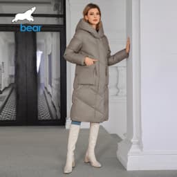ICEbear 2024 Women's Down Jacket Long Cap Lining Clip 2 Pieces Warm Soft Large Pocket Zipper Comforter Women's Jacket GWD4568I