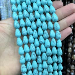 6 8 10MM Natural Stone Water Drop Turquoises Agates Quartz Jades Loose Spacer Beads For Jewelry Making DIY Bracelet Accessories