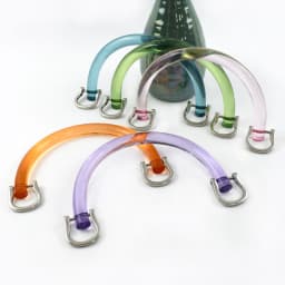1/2/4Sets Acrylic D Shape Bag Handle with Two Metal Buckle Transparent Resin Wristband Handbag Decor Ring Frame Bags Part