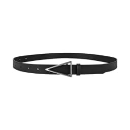 2023 New Wide Belt Women's BV True Cowhide Triangle Smooth Buckle Belt Minimalist INS Style Suit Dress Belt