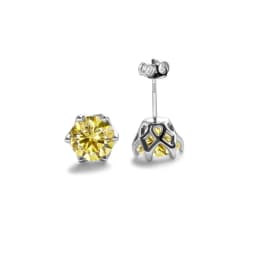 Real 925 Sterling Silver Classic Round Stud Earrings 0.5/1/2CT*2 D Color Moissanite Fashion Jewelry Womens Earrings For Party