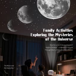 Starry Star Eclipse Projection Night Light With Music HD Focus White Noise Atmosphere Night Light For Bedroom Decor Kids Gift