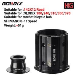 GOLDIX Bicycle Hub Adapter with QR/THRU End Cap HG/XD/MS Bicycle Hub Body for MTB/Road Bike Freehub