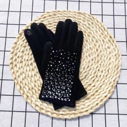 KayCrowne Grace Women's Gloves Winter Vintage Flash Drill Touch Screen Riding Driving Skiing Warm Windproof Glove Mittens T41